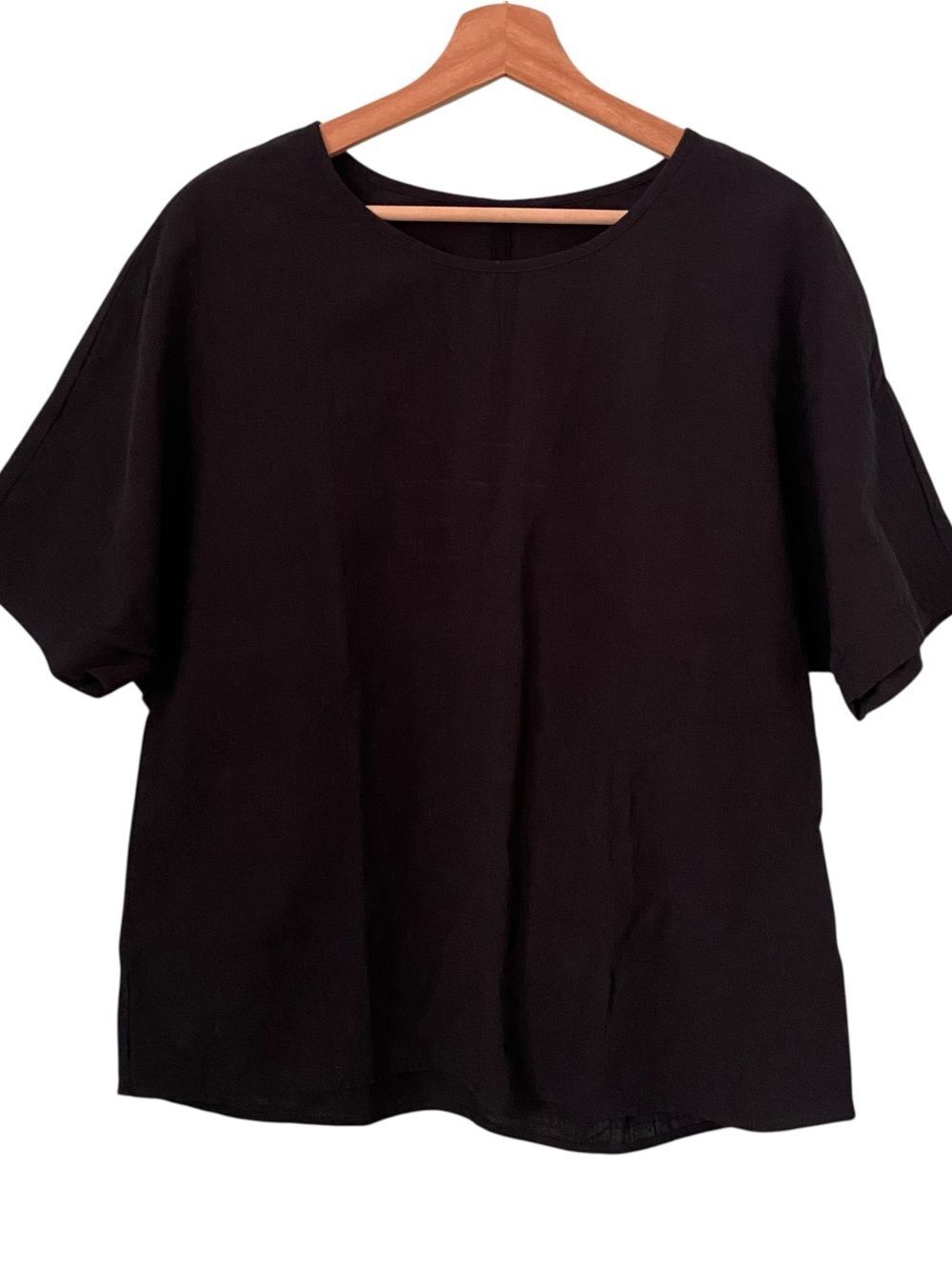 Emery Rose Classic Black Women's Short Sleeve Top in Size XL